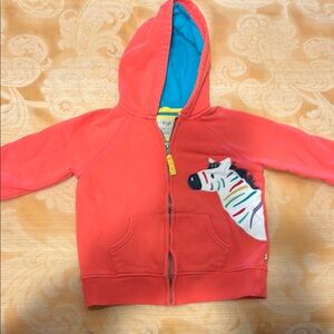 Frugi Organic Cotton Pink and Blue Sweatshirt with Zebra Appliqué